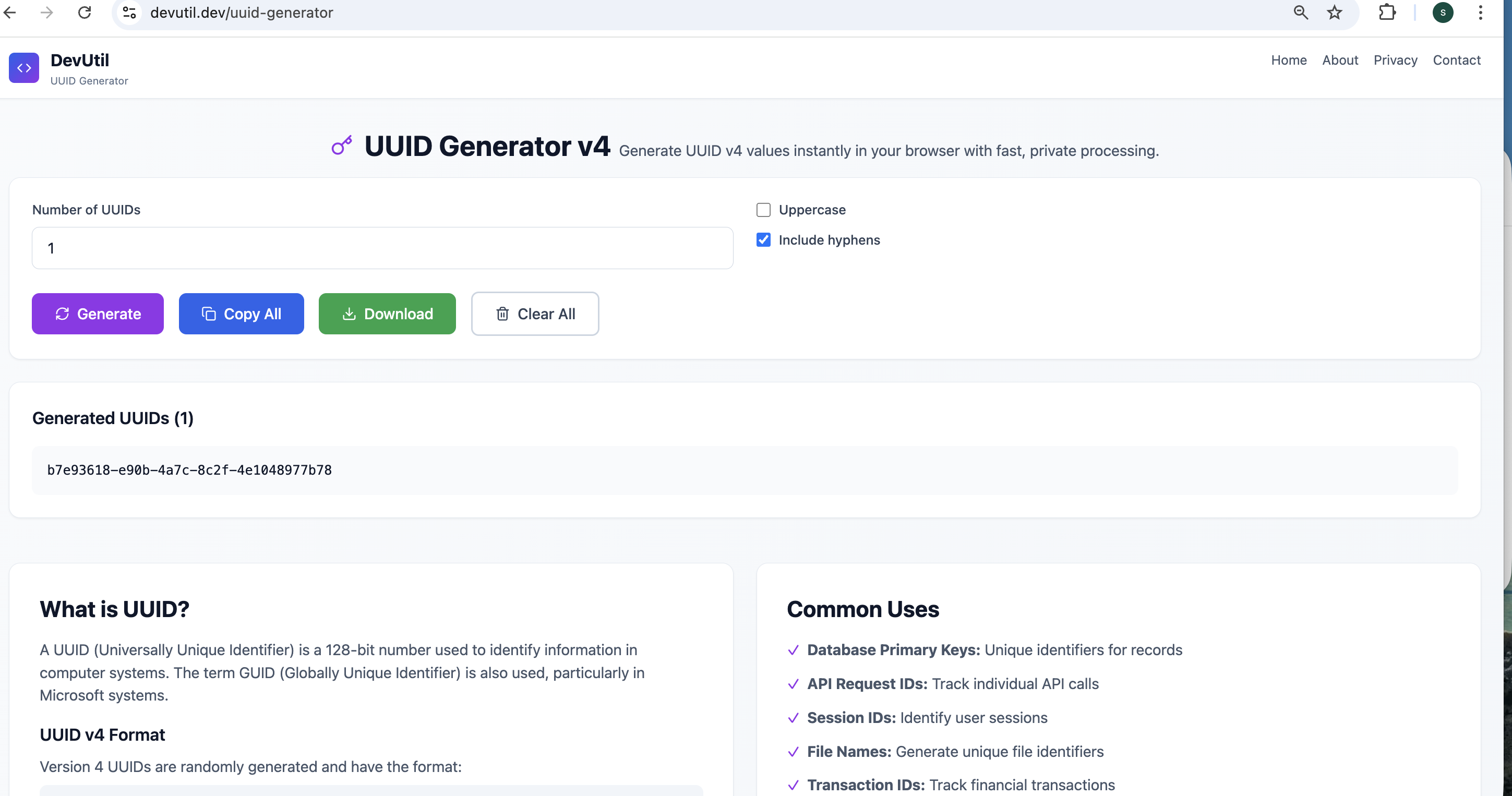 Uuid Decoder UUID Generator v4 - Generate Unique IDs Online Free | DevUtil